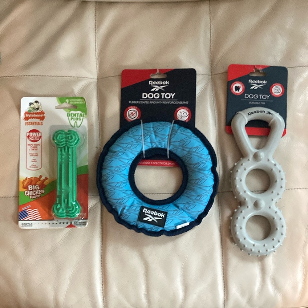 Reebok Blue and Gray Dog Toys for Active Play
